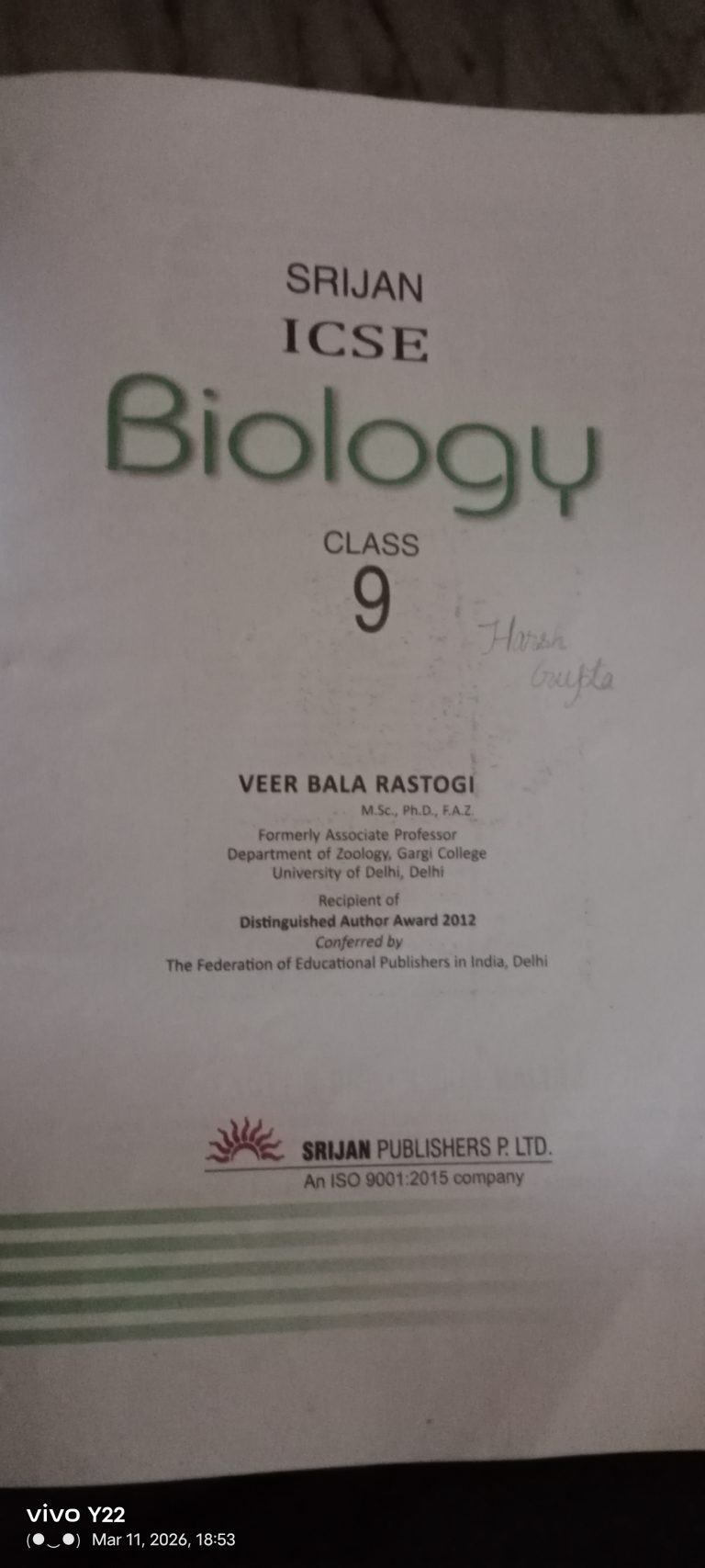 Srijan ICSE Biology Class 9