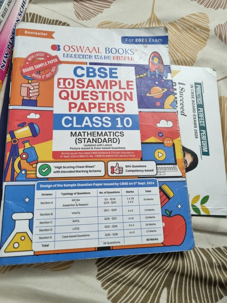 Oswaal Class10 CBSE 9 Sample Paper Mathematics S