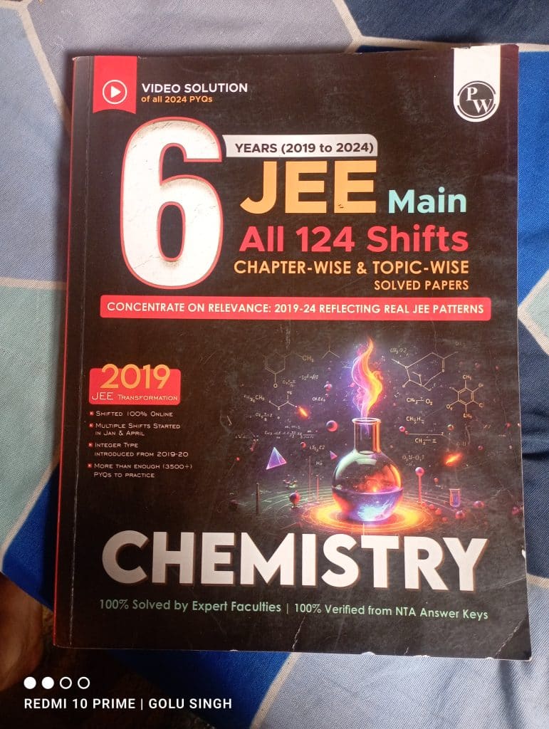 Jee main pw chemistry book 6years pyq(2019-2024)