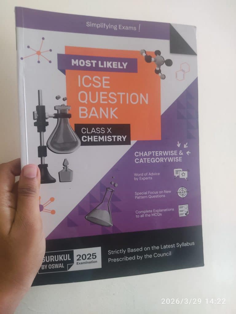 Oswal question bank chemistry class 10 icse 2025