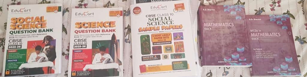 Educart bundle for CBSE Gr 10 Sci,Soc,Math,Eng