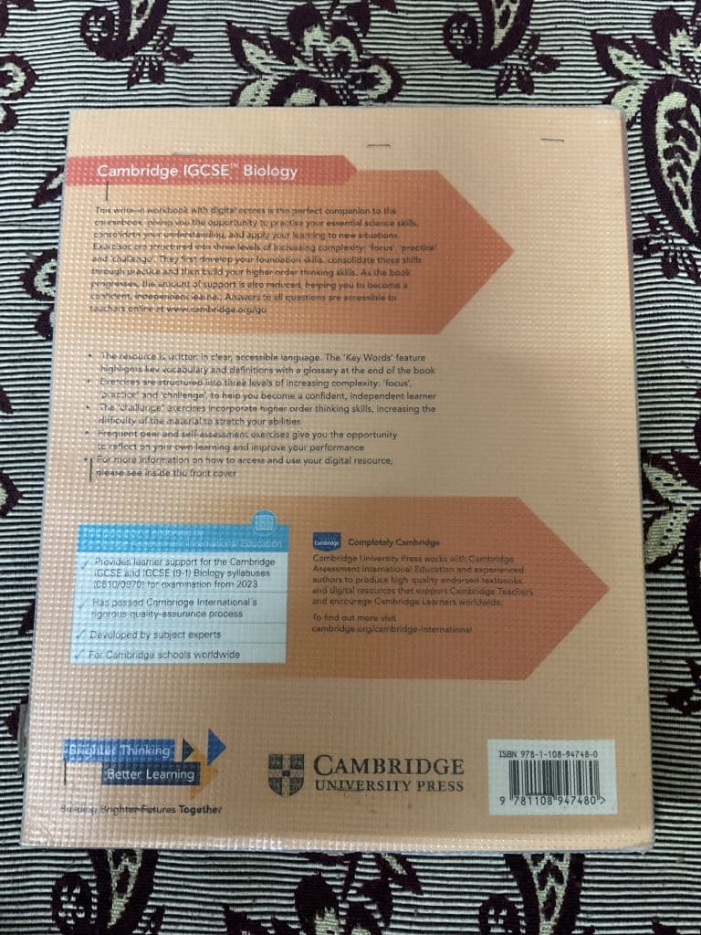 Biology for Cambridge IGCSE workbook photo 2