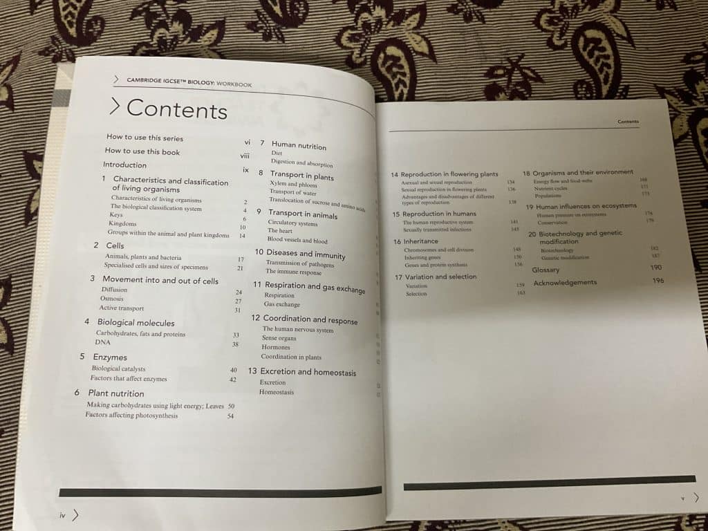 Biology for Cambridge IGCSE workbook photo 3