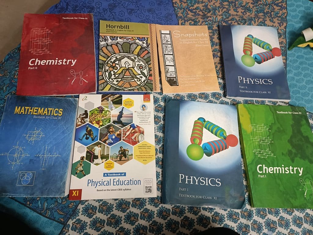 Class 11 NCERT physics, chemistry, maths, PE , hon
