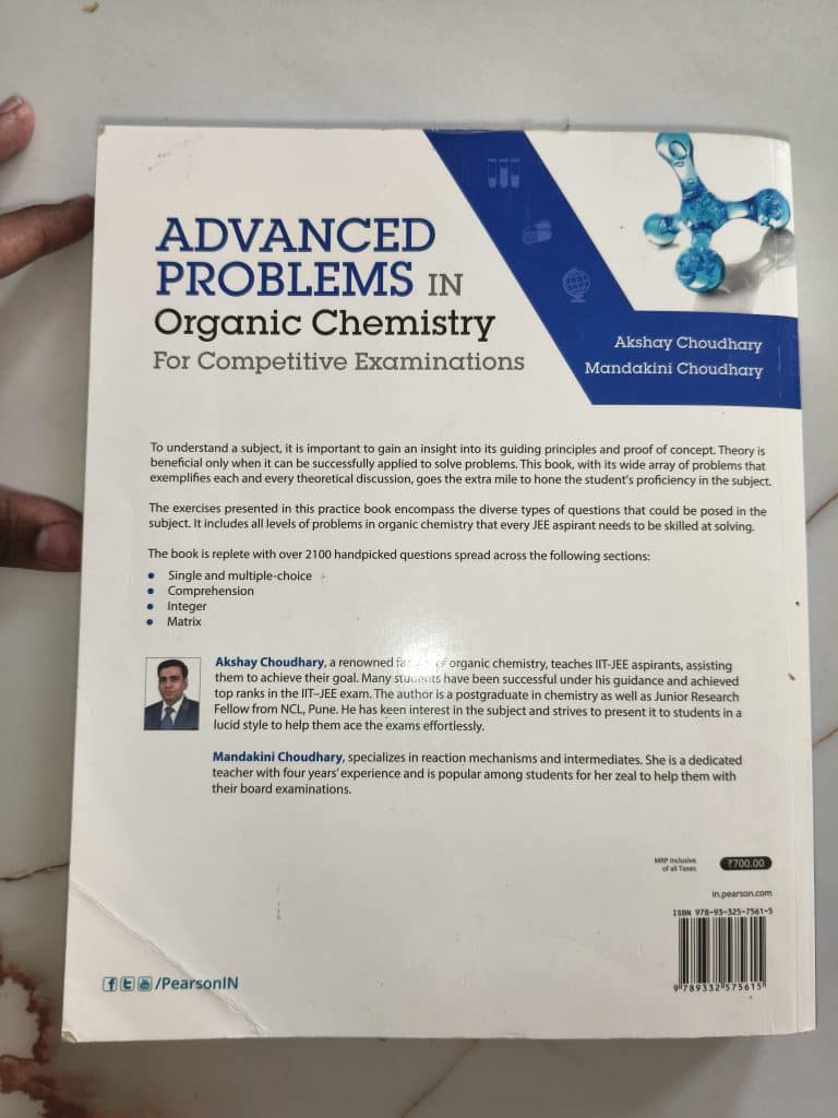 Advanced problems in organic chemistry for JEE photo 2
