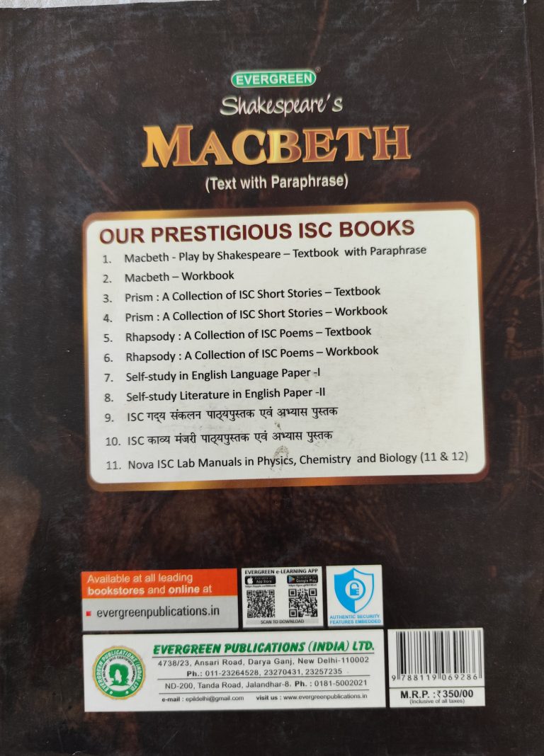 Macbeth by William Shakespeare Paraphrase