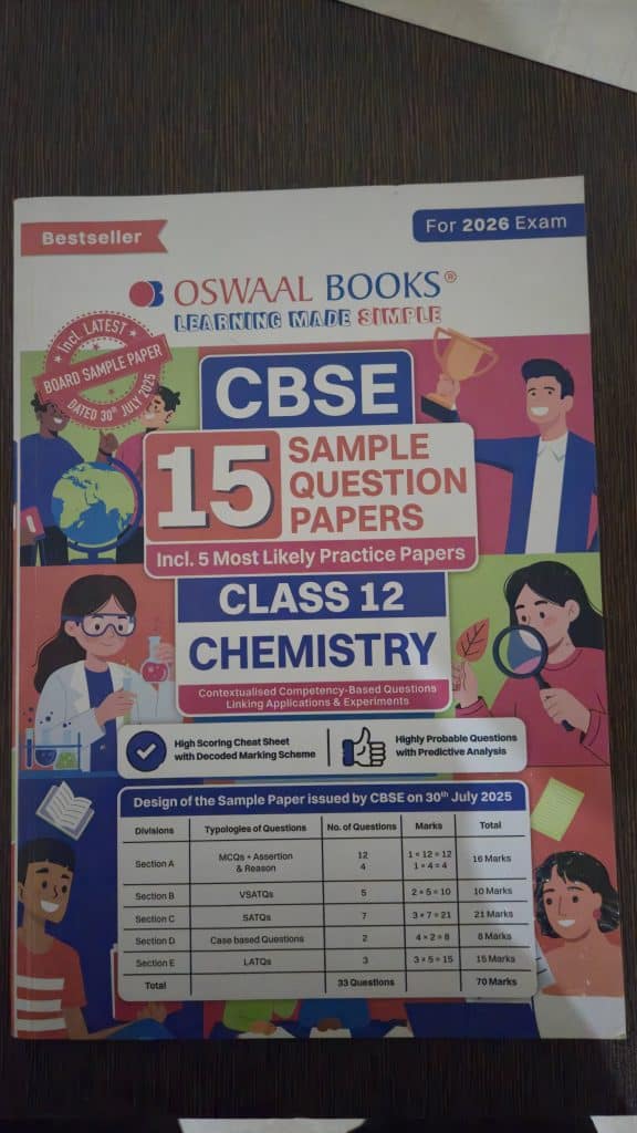 Oswaal Class 12th chemistry sample paper