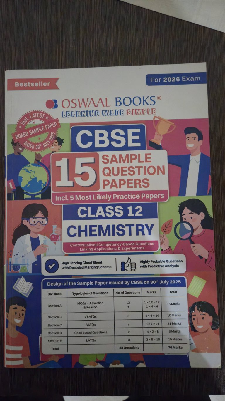 Oswaal Class 12th chemistry sample paper