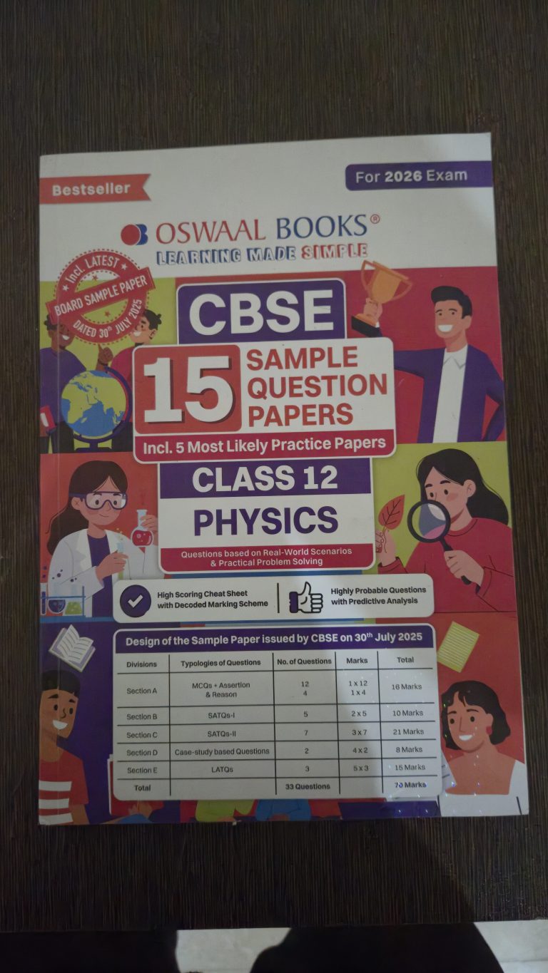 Oswald Class 12th Physics sample paper