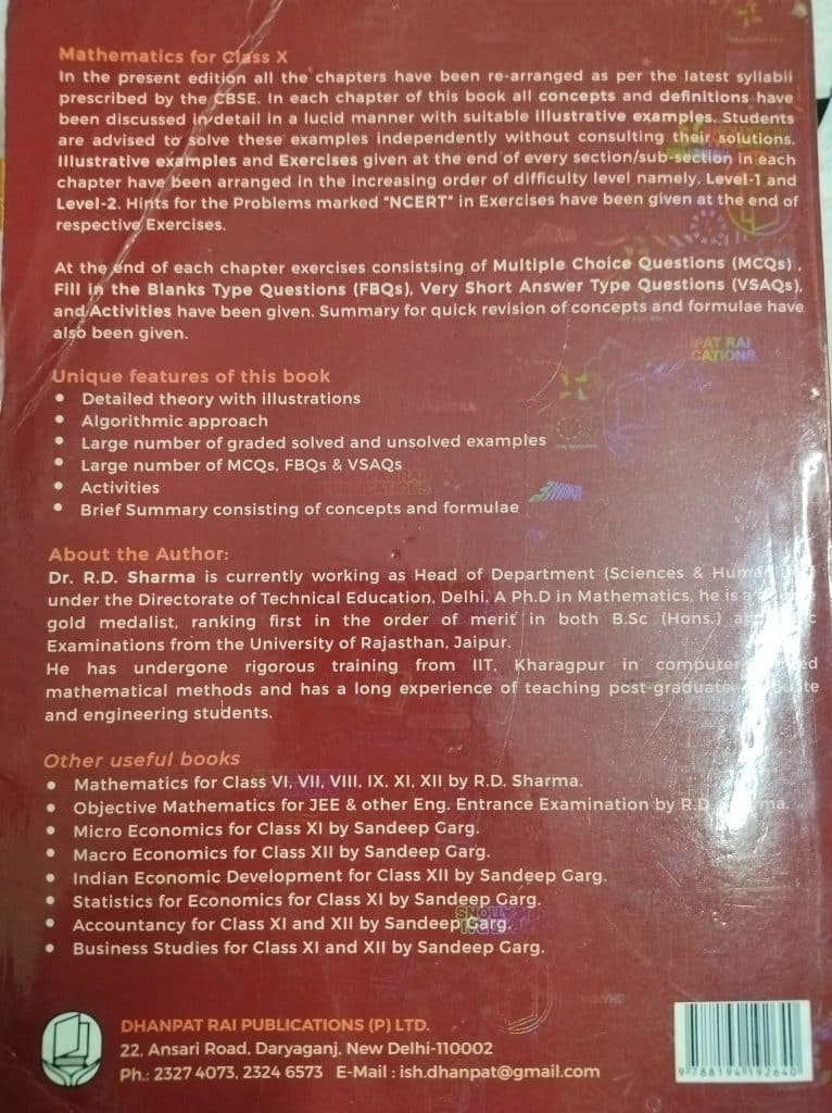 RD Sharma Class 10 Mathematics Book photo 2