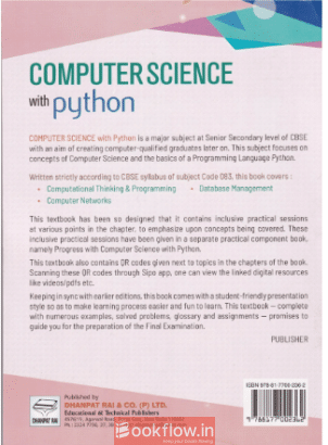 Computer Science With Python For Class 12 Textbook