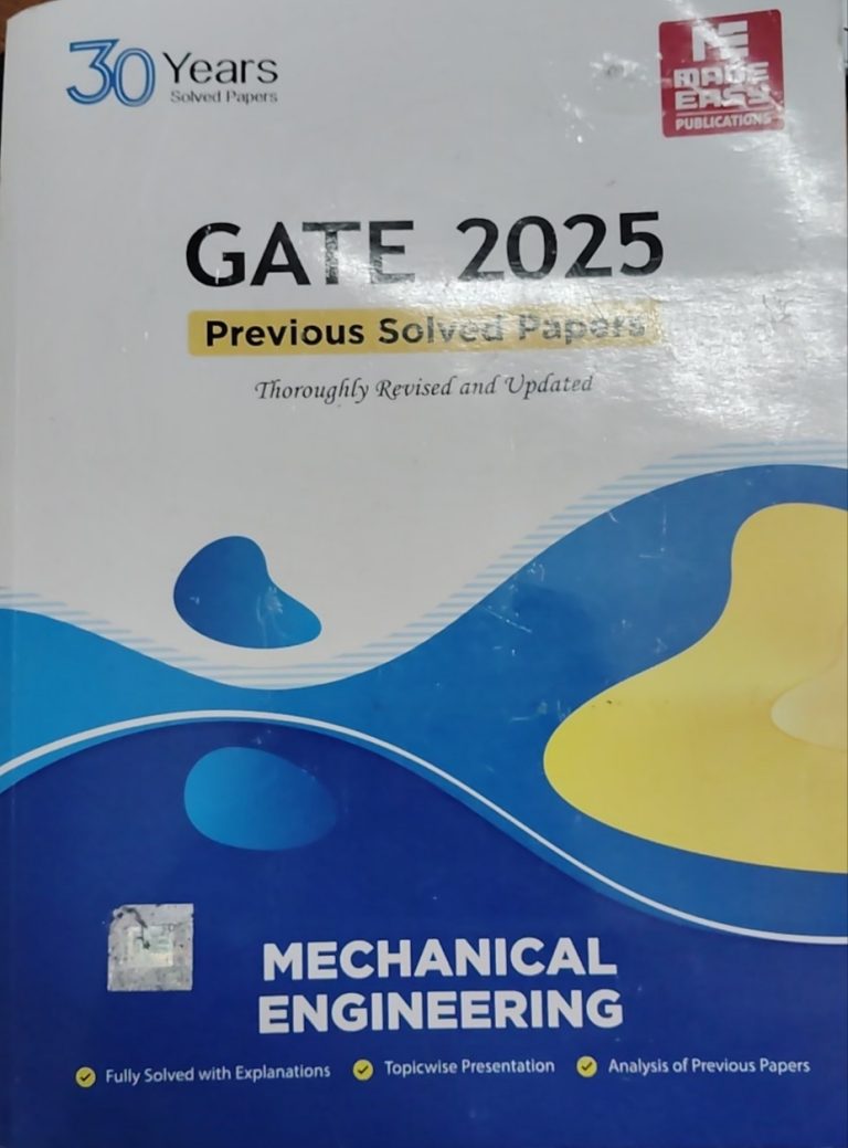 Gate 2025 – 30 years solved papers- Mechanical
