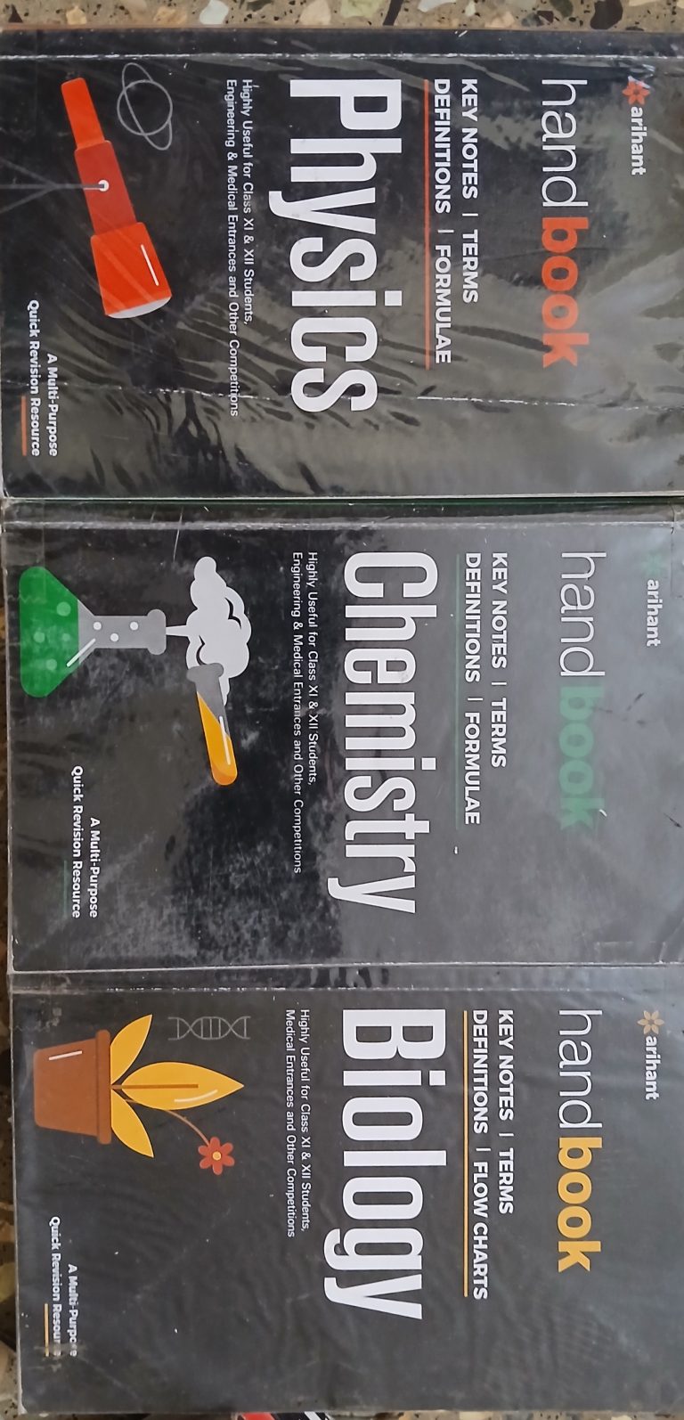 Arihant handbooks(Biology, Chemistry,Physics)