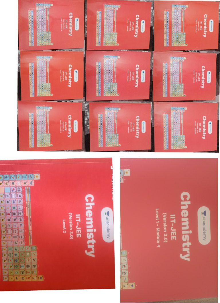 Unacademy Total jee syllabus of chemistry 10 books