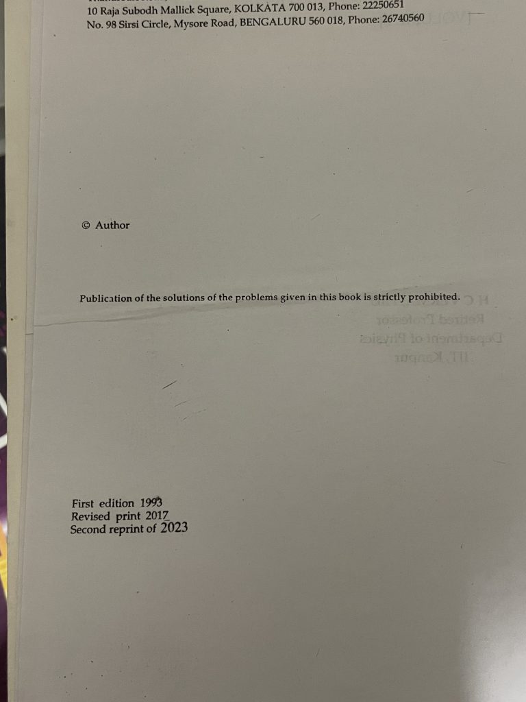 concepts of physics by hc verma book 1 and 2