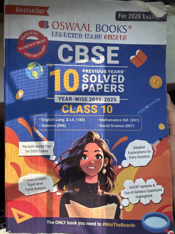 Oswaal Cbse pyq solved (10years) class 10