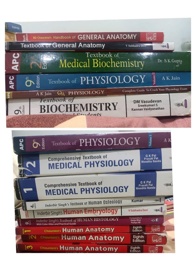 First year MBBS books