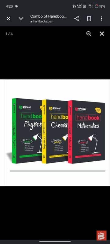 Arihant handbooks(mathematics, Chemistry,)