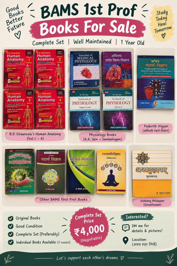 BAMS prof 1 Complete Book Set– Ana,physio,ayurveda