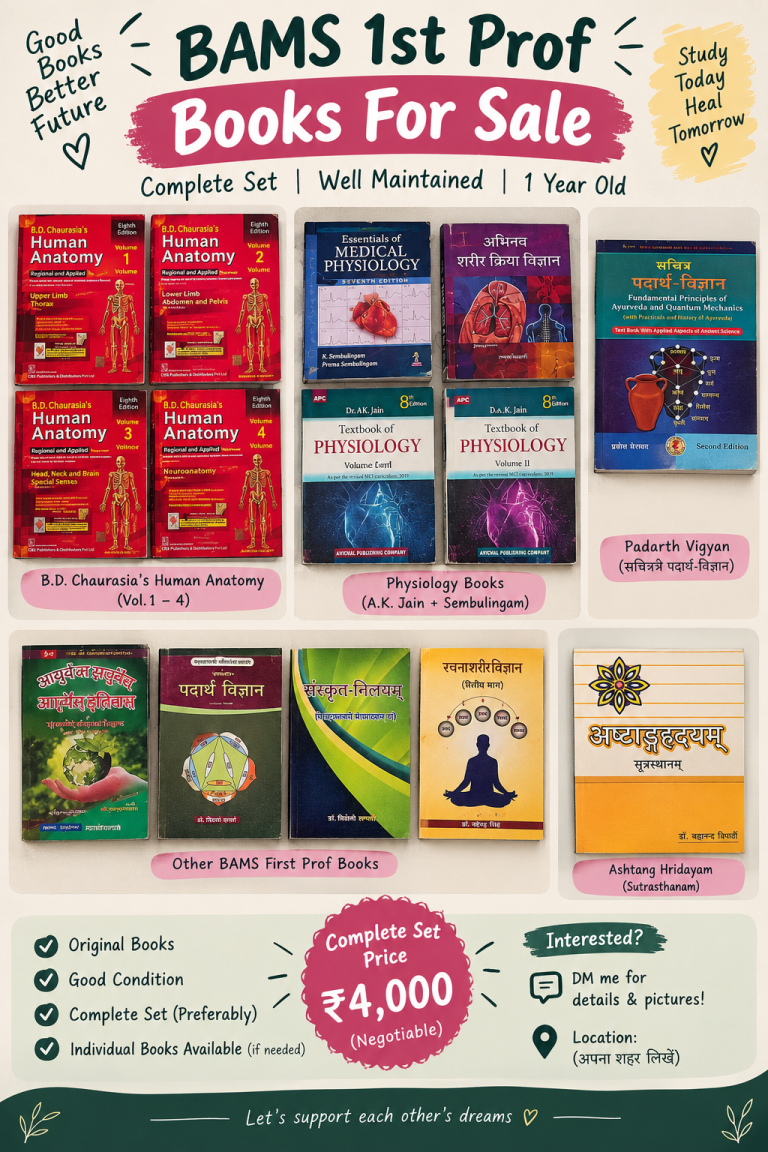 BAMS prof 1 Complete Book Set– Ana,physio,ayurveda