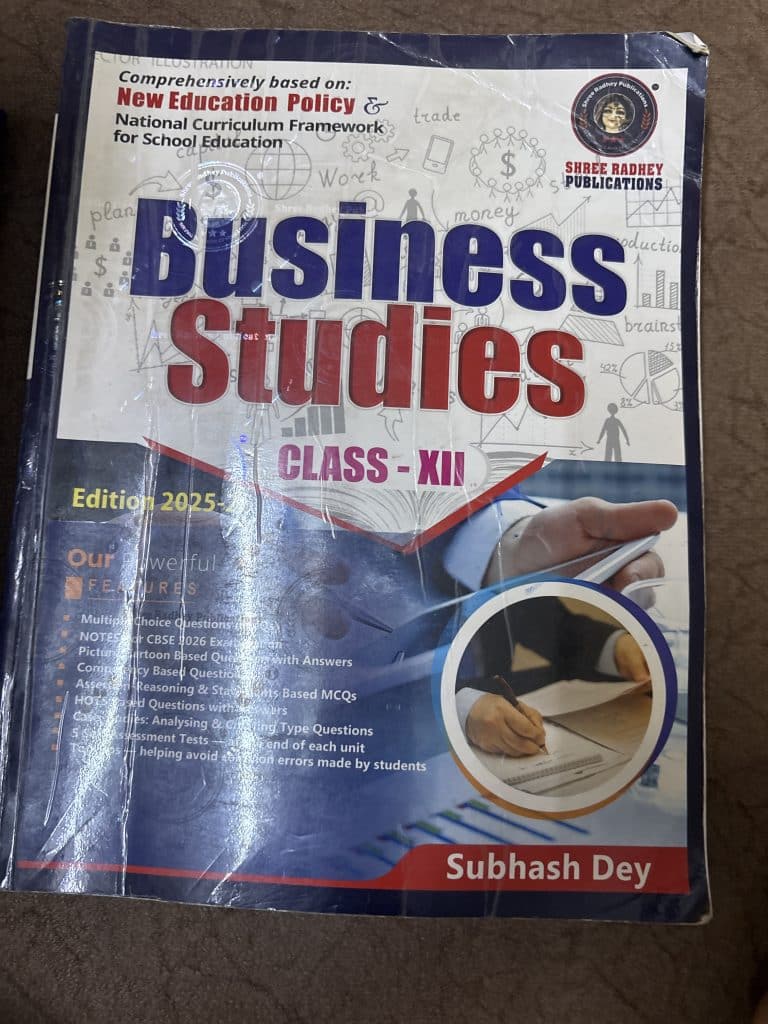Subhash Dey business studies book class 12th