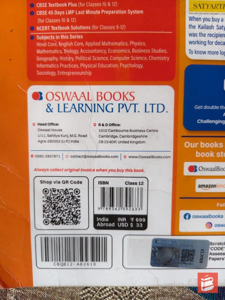 OSWAAL cbse question bank solved paper chapterwise topicwise photo 2