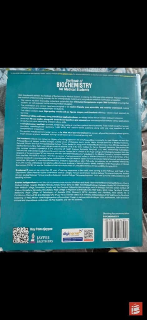 Vasudevan Biochemistry Textbook for MBBS photo 2