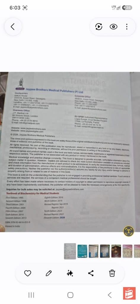 Vasudevan Biochemistry Textbook for MBBS photo 3